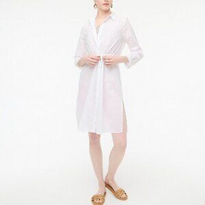 J. Crew Drawstring Button Down Swim Cover Up Shirtdress